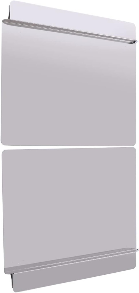 2 Pack,Stainless Steel Commercial Deep Fryer Splash Guard 20-1/2" W X 18" H Side Splash Universal fit clips stop oil from splattering