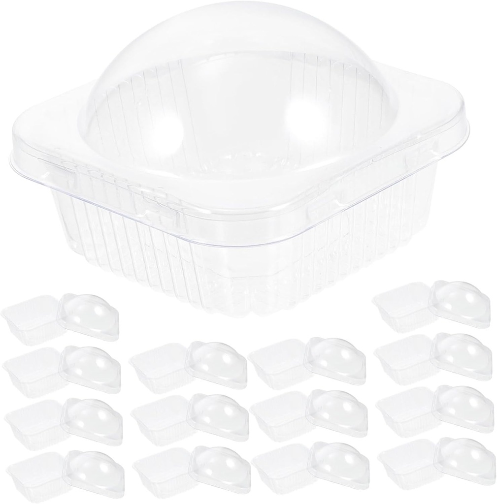 Healifty 50Pcs Clear Dome Cupcake Packaging Boxes Reusable Dessert Containers for Muffins Bombs and Pastries for Weddings and Parties Capacity