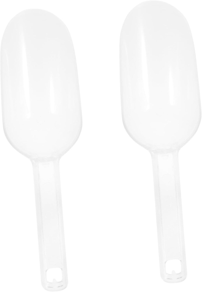 2Pcs Transparent Plastic Scoop Flour Dog Food Scooper Ergonomic Handle for Easy Use for Dried Fruits and Pet Food and Design