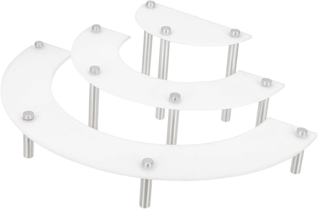 Garneck Stylish 3-layer Dessert Display Rack White Acrylic Cake Stand Cupcake Tower for Events