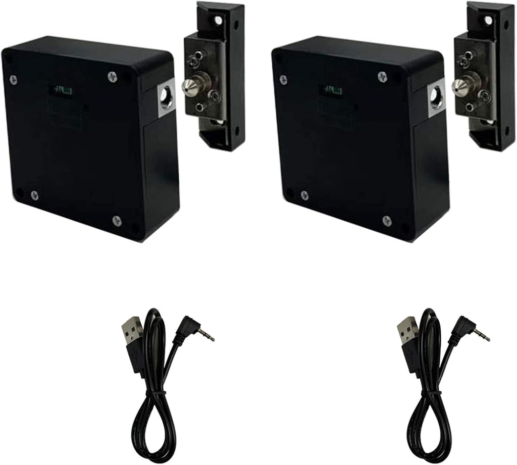RFID Lock Electronic Cabinet Lock, Hidden DIY Lock with USB Cable for Wooden Cabinet Drawer Locker Cupboard (2 Pack)