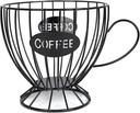 Coffee Pod Holder,Large K Cup & Capsule Storage Organizer, Tea Cup Coffee Capsule Basket, Metal Coffee Bar Organizer for Kcup Kitchen Dinning Room Office Home Cafe Hotel (Black)