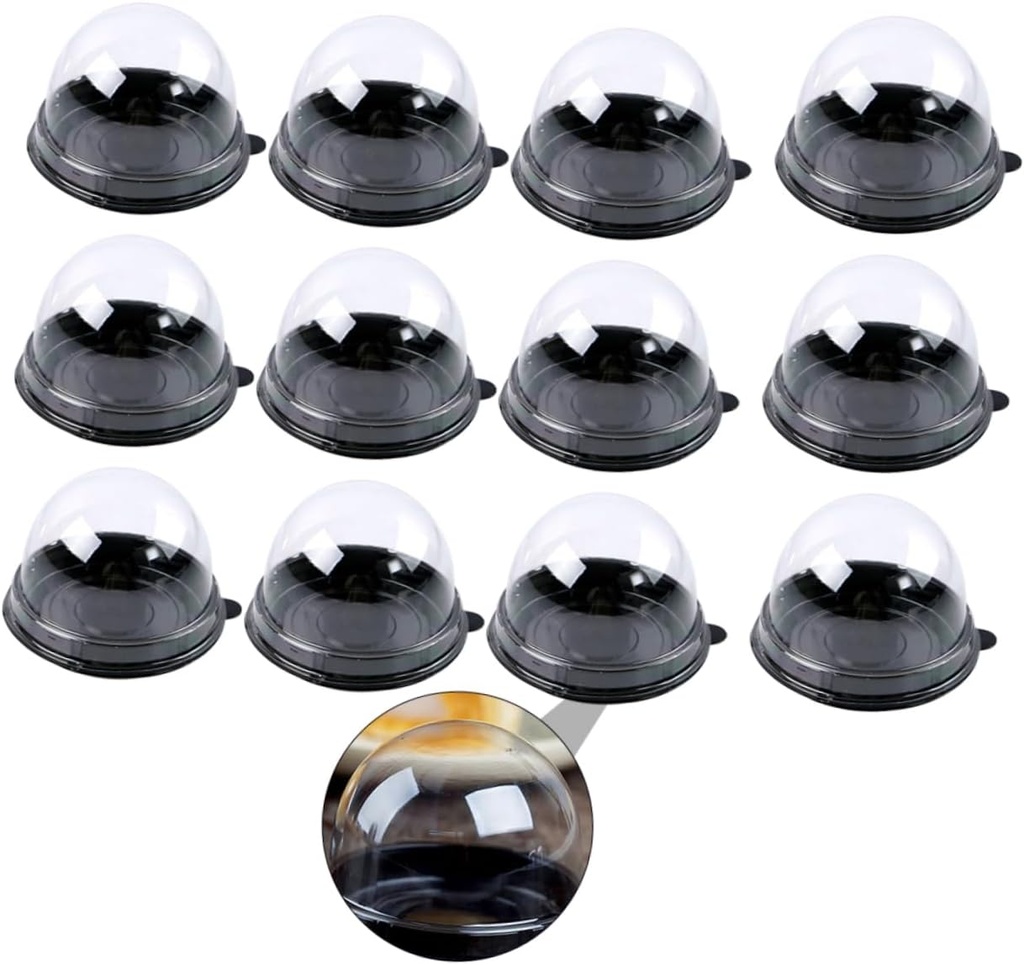 200pcs Round Moon Cake Box Plastic Cake Slice Containers Storage Bakeware Secure Closure Sealing Lid