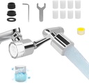 Splash-proof Sink Faucet Extender with Water Filter,Reduce Chlorine,1080° Rotating Tap Aerator,2 Modes Spray Attachment for kitchen/Bathroom/Toddlers,Lead-Free Solid Brass, 8pcs Replacement Filter