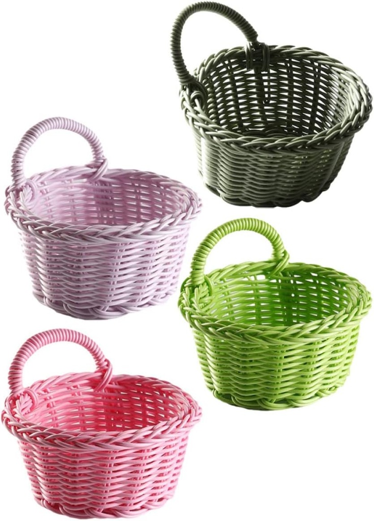 4pcs Woven Basket Hanging Storage Baskets for Fruits Vegetables Rustic Decor for Kitchen Balcony Office Hotel and Restaurant Selection