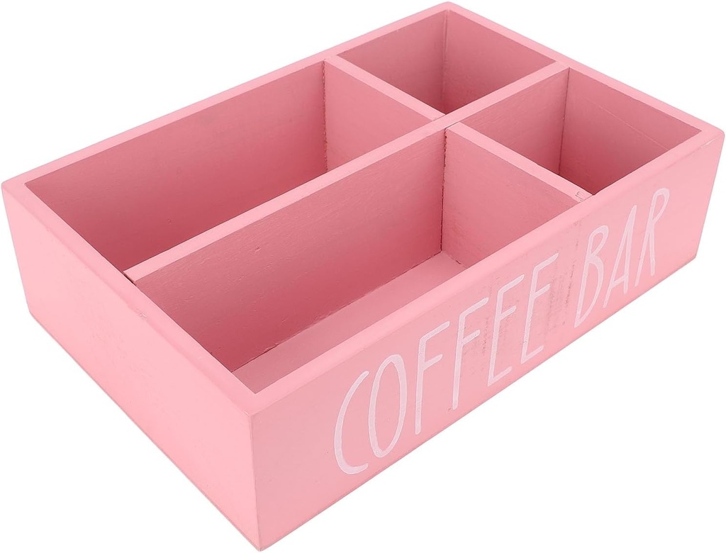 Pomya Coffee Station Organizer, Coffee Pods Holder Storage Basket with Divider, Coffee Bar Decor for Coffee Accessories Organizer (Roseate)
