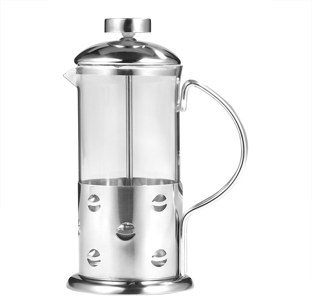 Tea Pot - 350/600/800ml Stainless Steel Glass French Press Coffee Cup Tea Maker Cafetiere Filter(350ML)