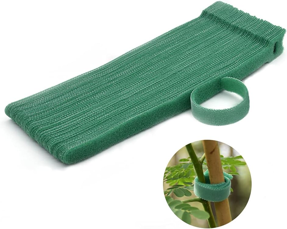 Garden Hook＆Loop Plant Cable Ties, 200 Pcs Adjustable Garden Nylon Ties for Supporting Plant and Vines, Multi-Functional Ties (200 Pcs, 8 Inch, Green)