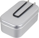 Lunch Box with Folding Handle, Portable Stainless Steel Aluminum Cooking Box for Outdoor Picnic (White 800ML Steaming Rack)
