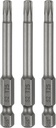 HARFINGTON 3pcs T25 Torx Head Screwdriver Bit 1/4" Hex Shank 2.6" (65mm) Long Magnetic No Hole Tip Tamper Proof 6 Point Star Screw Driver Drill Bits S2 Steel Industrial Power Screwdrivers