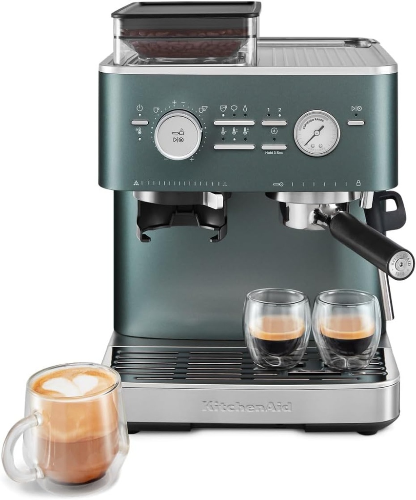 KitchenAid Semi Automatic Espresso Machine with Burr Grinder, 2.5L, Juniper, KES6551JP