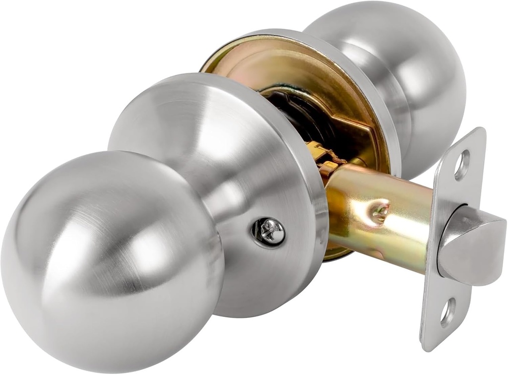 Passage Door Knob - Closet Door Knobs, Keyless Doorknob Interior Door Knob Without Lock for Hallway, Satin Nickel