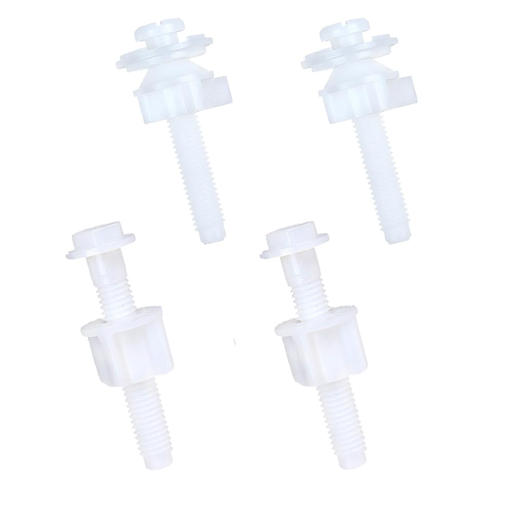 2Pair Plastic Toilet Seat Screws Toilet Seat Hinge Bolt Screw for Top Mount Toilet Seat Repair Replacement Accessories