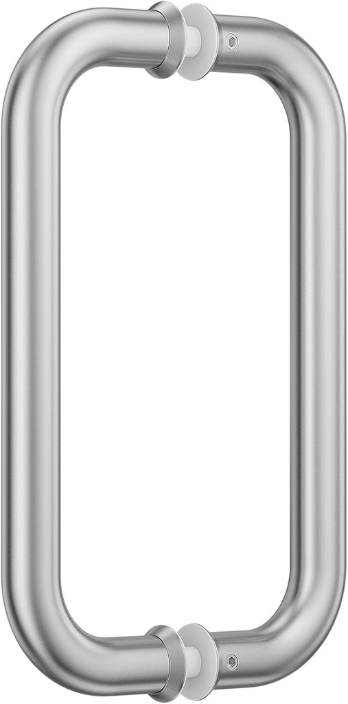 Ranbo Brushed Nickel 8" （CTC） Tubular Back-to-Back Shower Door Handle，Heavy-Duty 1.0mm Thick 304 Stainless Steel, for 1/4"- 1/2" Thick Glass and 1-3/8" - 2-1/6" Thick Wooden or Metal Doors