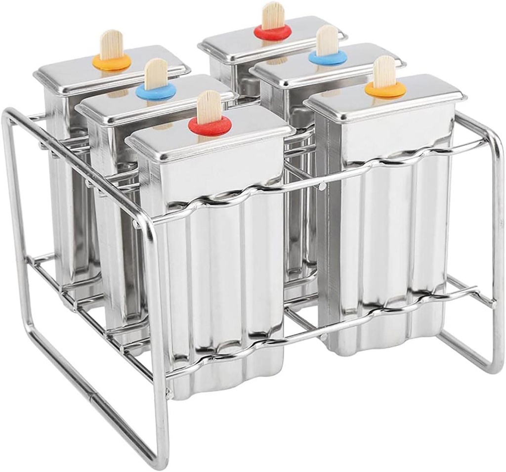 Stainless Steel Ice Kit, Ice Maker Tool Ice Cream with Stainless Steel Stick Holder Base Lolly Maker Set Ice for DIY (Flat double)