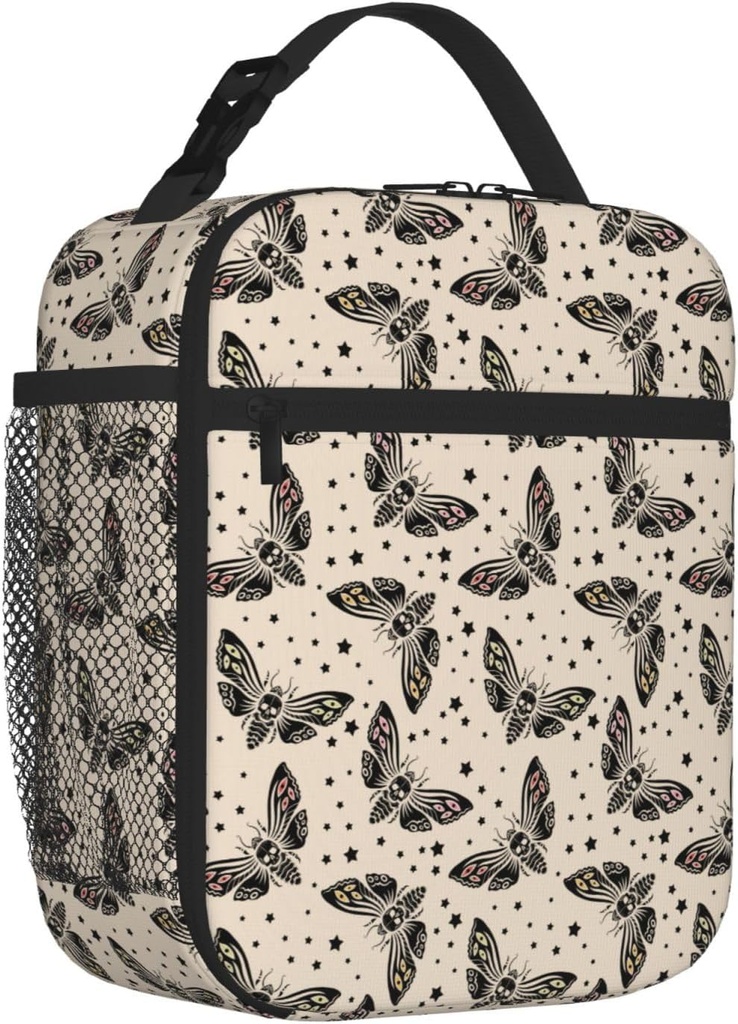 Gothic Moth Leakproof Lunch Bag Large Capacity Lunchbox Insulated Reusable Lunch Tote Bags Cooler Lunch Container For Work/Office/Picnic/Travel