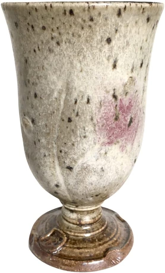 Wine Glass, 10 oz, Rustic White with Lavender Blush Wine Glass, WG #29, Ceramic Wine Glasses, Chocolate Stoneware Chalices, Handmade Wine Goblets