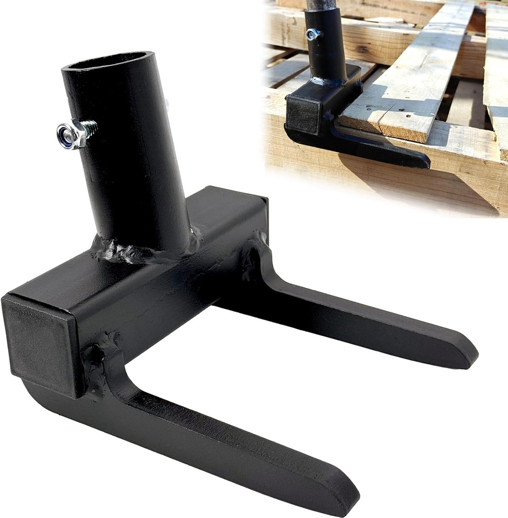 Pallet Buster with Nail Puller, Deck Wrecker Pry Bar, Heavy Duty Pallet Deck Board Removal Tool without Handle, Industrial Breaker Bar for Removing or Tearing Down Woods, Black