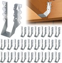 25 Pcs 2x8 Face Mount Joist Hangers, 20 Gauge Galvanized Joist Hangers for Wood, Hurricane Tie Rafter Brackets Perfect for Shed, Roof, Deck, Floor, Ceiling – Sliver