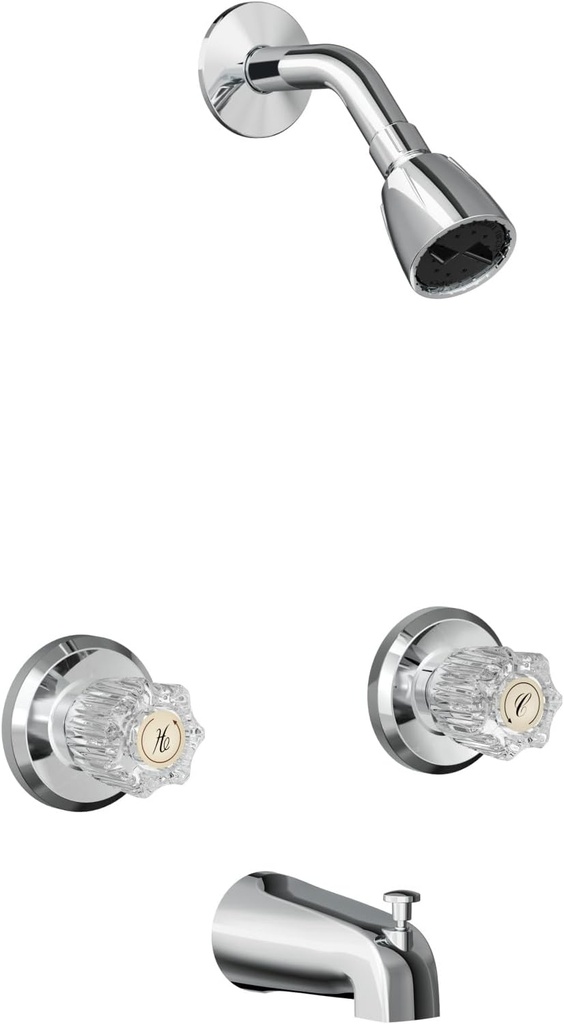 PROFLO PF1030G2 Tub and Shower Trim Package with 1.75 GPM Single Function Shower Head and Tub Spout - Chrome