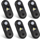 LED Motion Sensor Light Indoor, Magnetic Under Cabinet Lighting Warm White, Black Dimmable Rechargeable Puck Lights for Closet, Kitchen, Stairs(6 Pack)