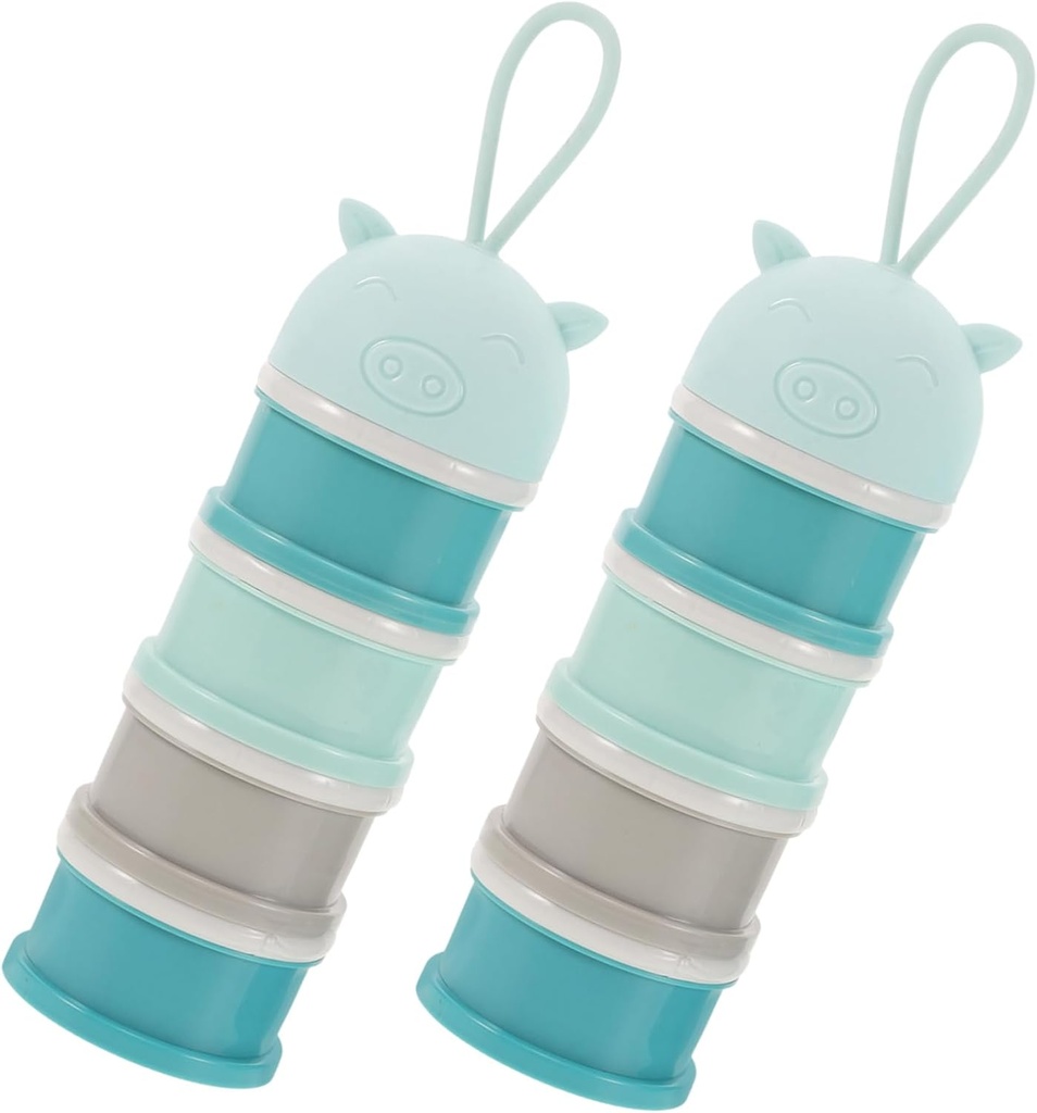 2pcs Portable Milk Powder Dispenser with Layers Food Storage Container for Snacks Formula Mixer for Travel and Outdoor Activities Leakproof Food Grade Design