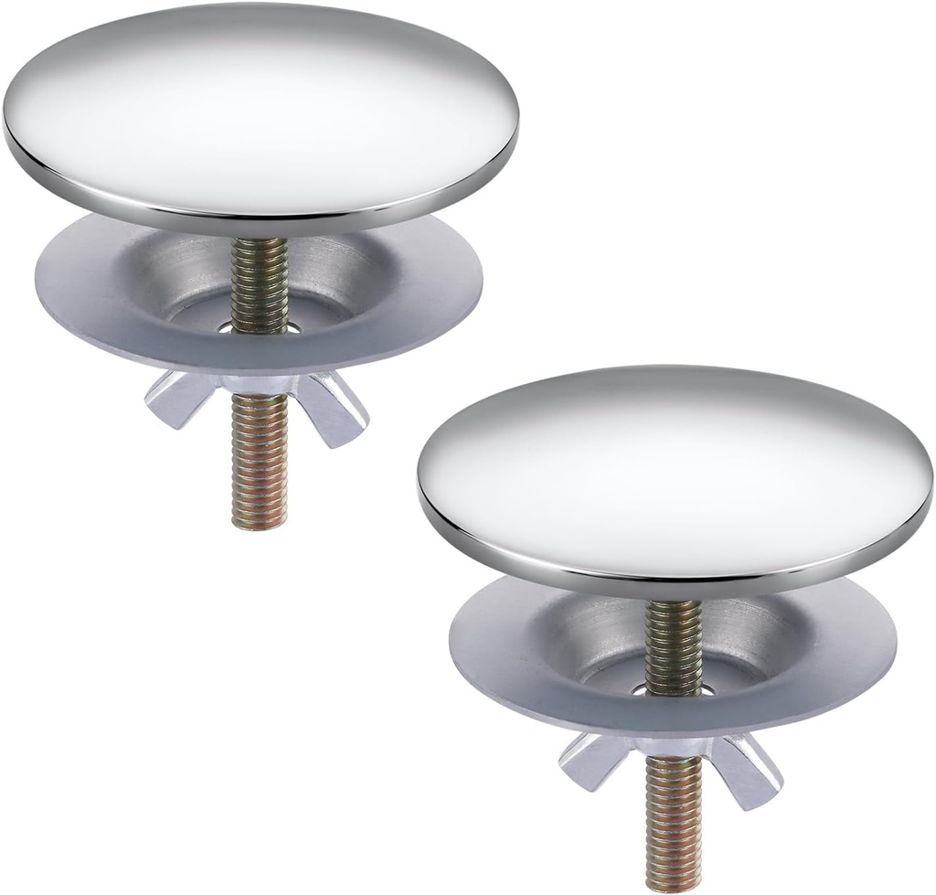 Kitchen Sink Hole Cover, 2 PCS Faucet Hole Cover for Kitchen Sink, Tap Hole Plate Stopper Cover Blanking Brass Metal Plug, Sink Countertop Hole Cap Cover, Chrome