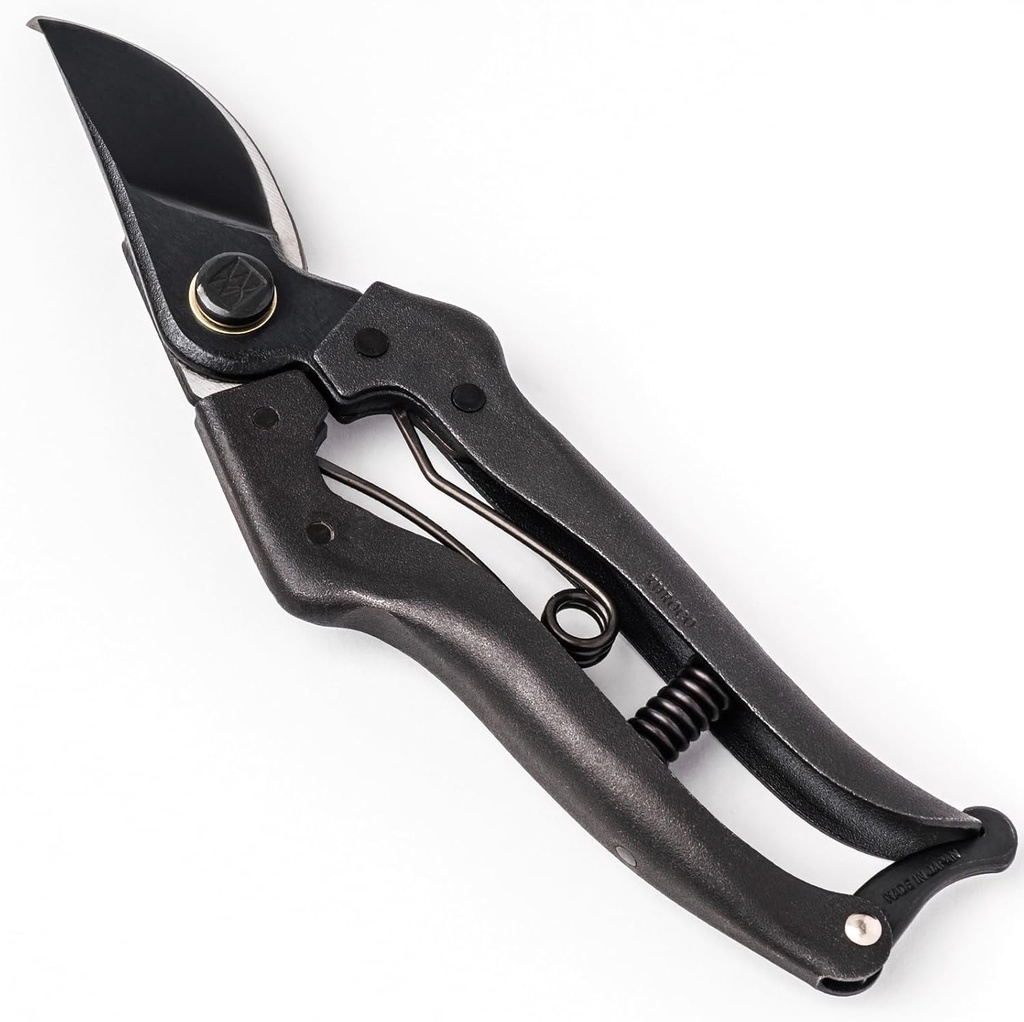 Professional Forged Bypass Pruning Shears 7.9" Japanese Hand Garden Scissors Made in Japan (Cusion-Spring Model)