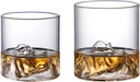 2 PCS Glasses Hidden Mountain Cup Wine Glasses,Household Mugs Cocktail Wine Glass,Crystal Whiskey Glass,Transparent Cup for Home Party,Iced Coffee Cup Glass Cup for Water(Transparent)
