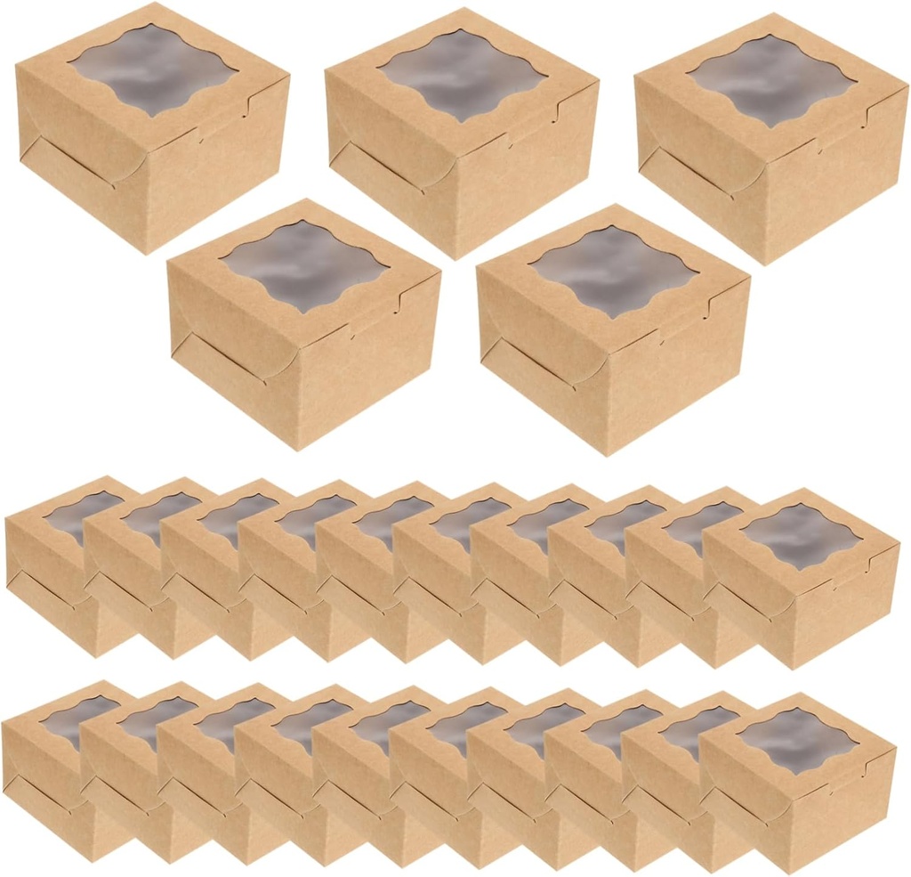 OUNONA 25pcs Cake Packaging Boxes Disposable Storage Candies Window Design for for Parties