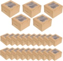 OUNONA 25pcs Cake Packaging Boxes Disposable Storage Candies Window Design for for Parties