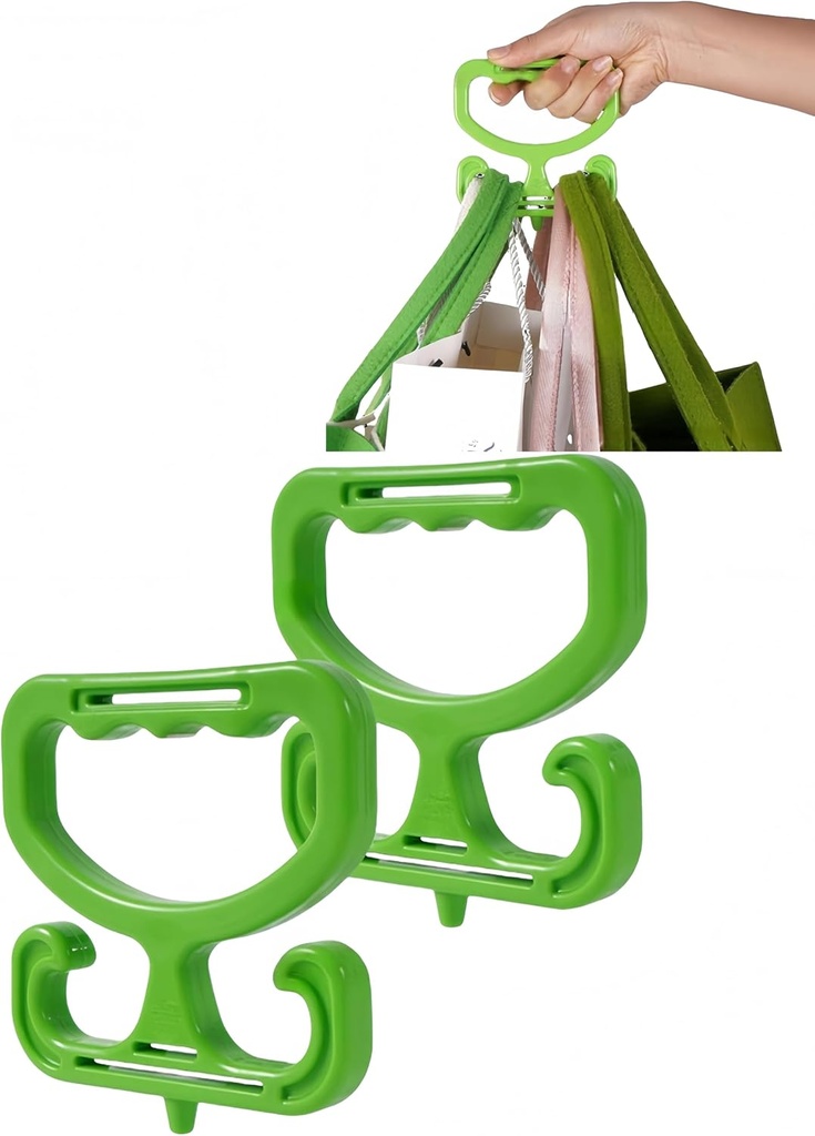 Beipof 2Pack Heavy Duty Grocery Bag Holder,Comfortable Grip Carry Handle Plastic Shopping Bag Holder, Reusable Handle