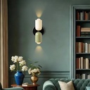 Vintage Wall Sconce Bathroom Vanity: Mid Century Wall Lights Bedroom Hallway - Metal Wall Lighting Mirror (Green & White)