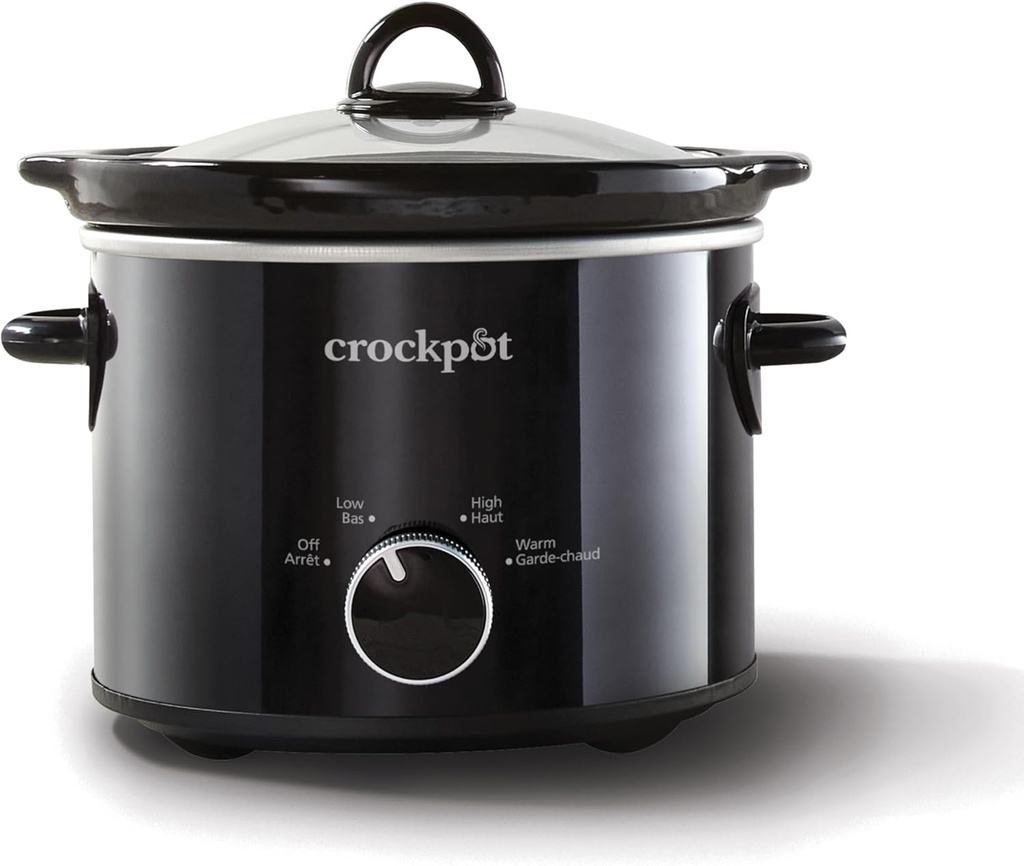 Manual Slow Cooker - Black, 2 Qt