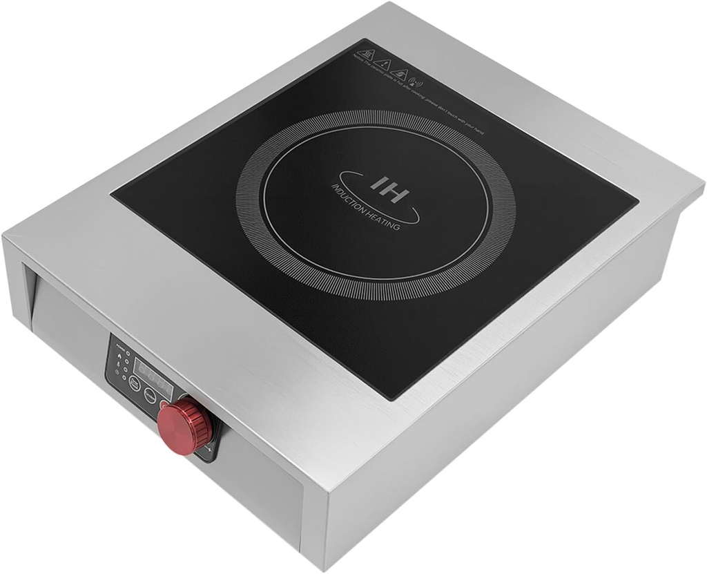 Induction Cooktop, 3500W 110V Portable Inductions Cooktop Adjustable Commercial Induction Cooktops with LED Touch Knob Control for Pots and Pans with Diameter of Less than 12In