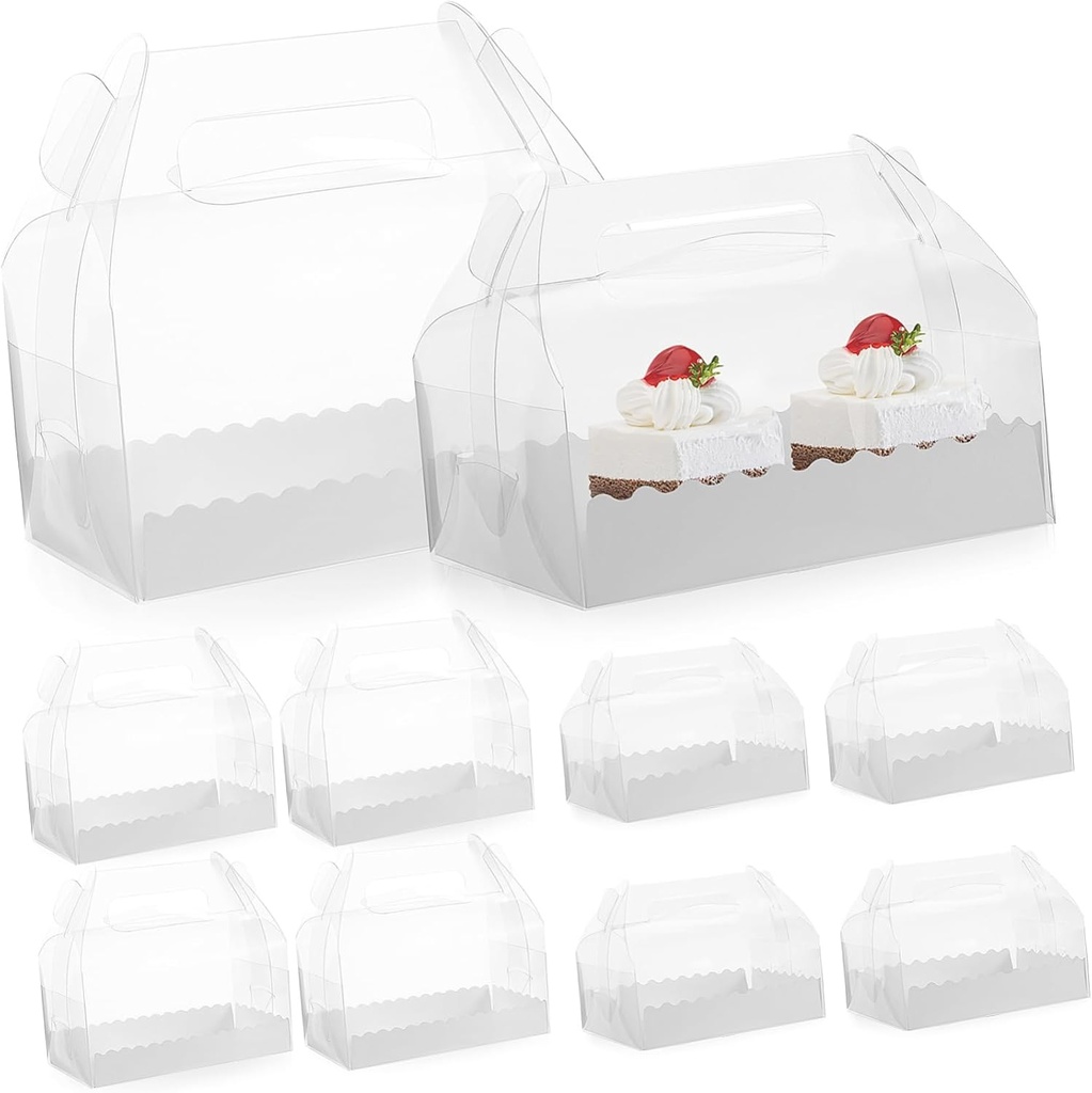 OUNONA Paper Card Cake Boxes with Handle Large Medium Sizes Storage for Baking Desserts
