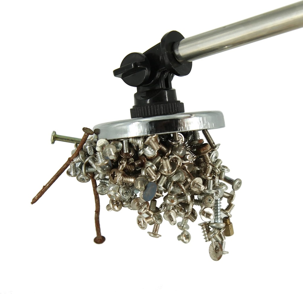 30lb Telescoping Heavy Magnetic pickup tool 36"long, large-area 2.36"magnet, the suction is more stable,Rotate telescopic handle with lanyard sweeper,Great for working with small metal parts. (1PCS)