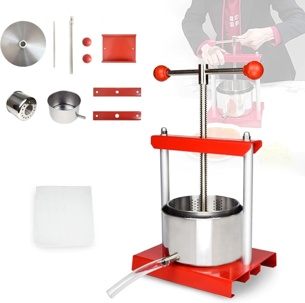 Manual Juice Press Stainless SteelScrew Press Design Removable For Cleaning Hand Press Juicer Machine Easy To Operate High Pressing Efficiency(3L)