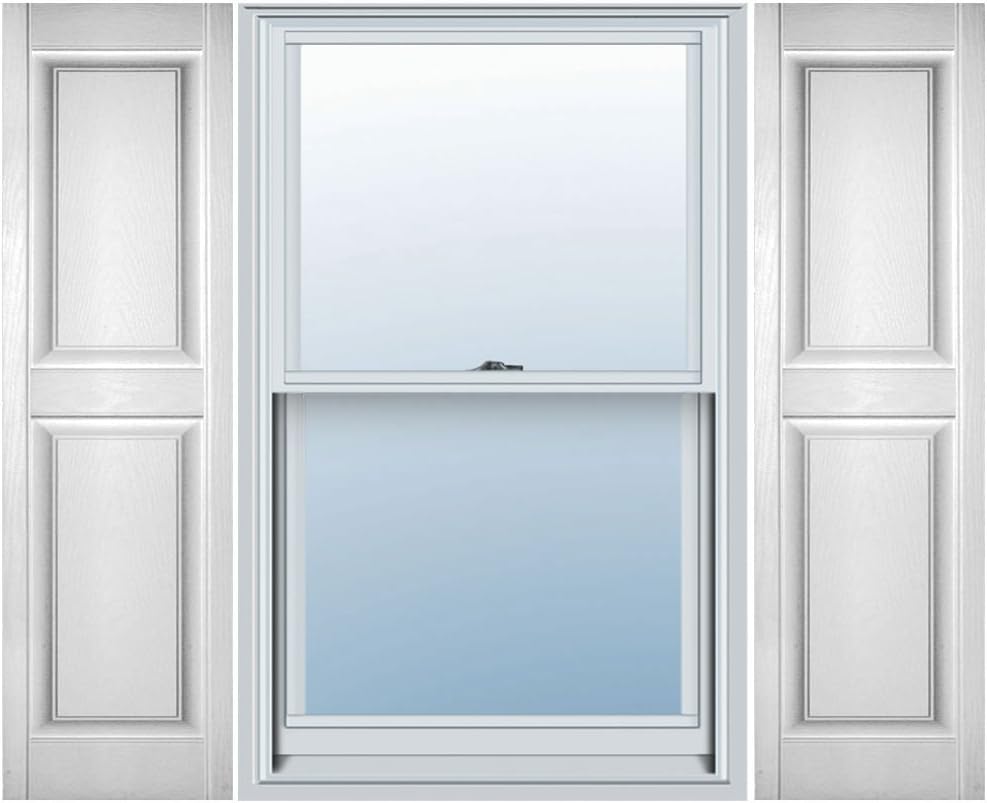 Builders Edge 14.5"W x 36"H Shutters (Per Pair), 117 - Bright White