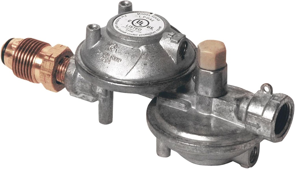 Mr. Heater Horizontal Vent Propane Two Stage Regulator, 1, BRASS/BLACK