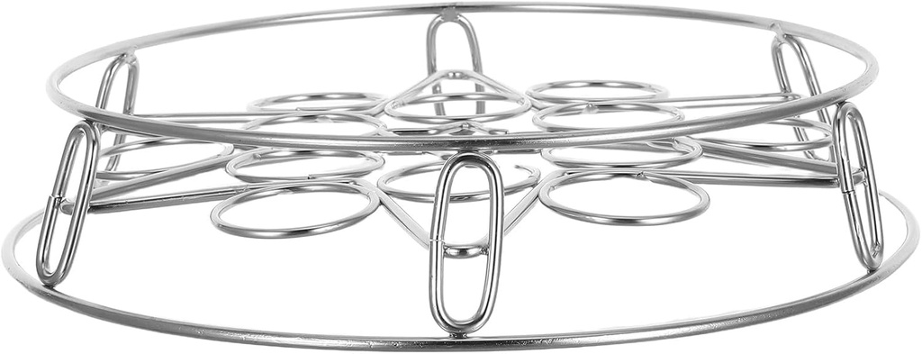 Healifty Round Egg Steaming Rack Stainless Steel Footed Trivet Basket with 13 Holes Stackable Food Steamer Tray for Kitchen Cooking Steaming