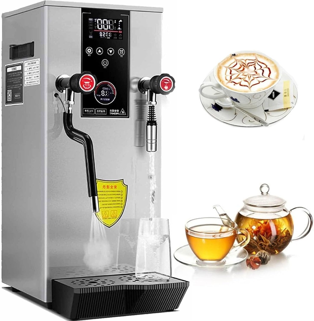 Commercial Milk Frother, Full-Automatic Steam Boiling Water Machine with LCD Display for Coffee Tea Shops and Hotels