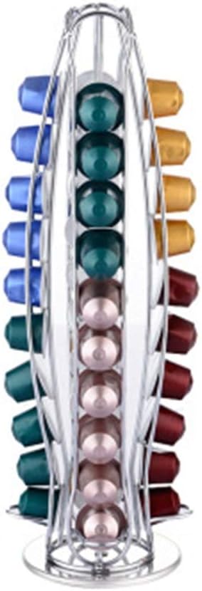 Coffee pod storage, Coffee Capsule Holders Holds 40 Single Cup Coffee Pods In Silver Color Cup Carousel Coffee Pod Holder Carousel
