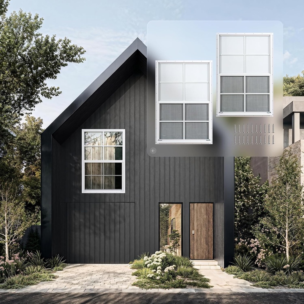 2 Pcs 24"x36" White Shed Windows with Tempered Glass & Fiberglass Screen - Flush Mount Sliding Windows for Chicken Coop, Playhouse, Garage (Weatherproof & Easy Install)