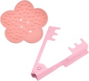Rose Stem Leaf Thorn Stripper Pink Soft Glue and Steel Thorn Stripping Tool Kit for Rose Flower Floral Arrangement