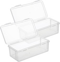 Garneck 2Pcs Transparent Bread Box Medium Airtight Fresh Keep Container Food Storage Organizer for Kitchen Countertop