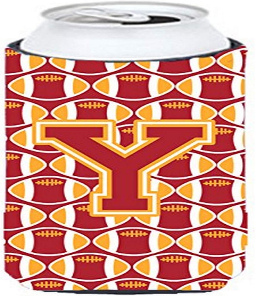 Caroline's Treasures CJ1070-YTBC Letter Y Football Cardinal and Gold Tall Boy Hugger Can Cooler Sleeve Hugger Machine Washable Drink Sleeve Hugger Collapsible Insulator Beverage Insulated Holder