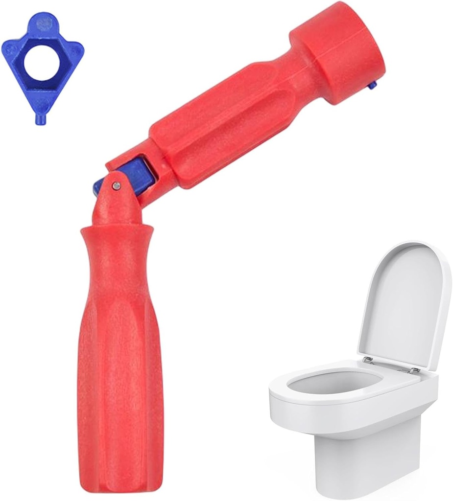 Toilet Seat Tightening Tool, Universal Toilet Seat Fittings Tool Toilet Seats Removal Installation Repair Wrench Maintenance Artifact Hand Tool(red)