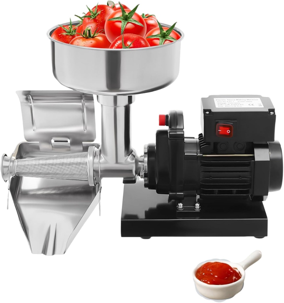 450W Electric Tomato Sauce Maker, Commercial Tomato Milling Machine for Purees/Jams, Stainless Steel Food Press Sauce Maker Food Squeezer Machine, 110V