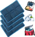 4pcs Ice Packs for Lunch Boxes & Coolers - Reusable,Lightweight Cooler Ice Pack for Food Freshness, Drinks Freezer (6”x4”x0.7”) - Non-Toxic Cooler for Picnic, School, Sports & Camping